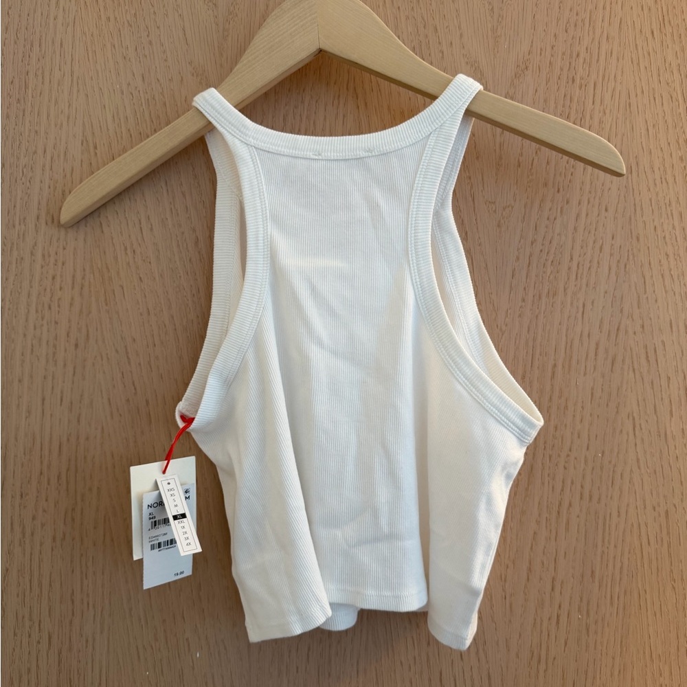 White Ribbed Tank Top - Picture 4 of 5